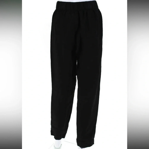 Enza Costa 100% French Linen Lightweight Drawstring Pants Black XL/4 - Picture 5 of 11